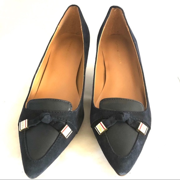 Tommy Hilfiger Navy Suede Kitten Heel - 6 1/2 - Picture 3 of 7